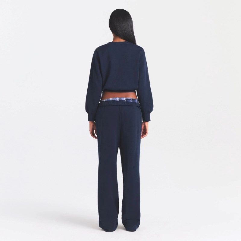 SKIMS Byxa cotton fleece classic straight leg dam – bild 3