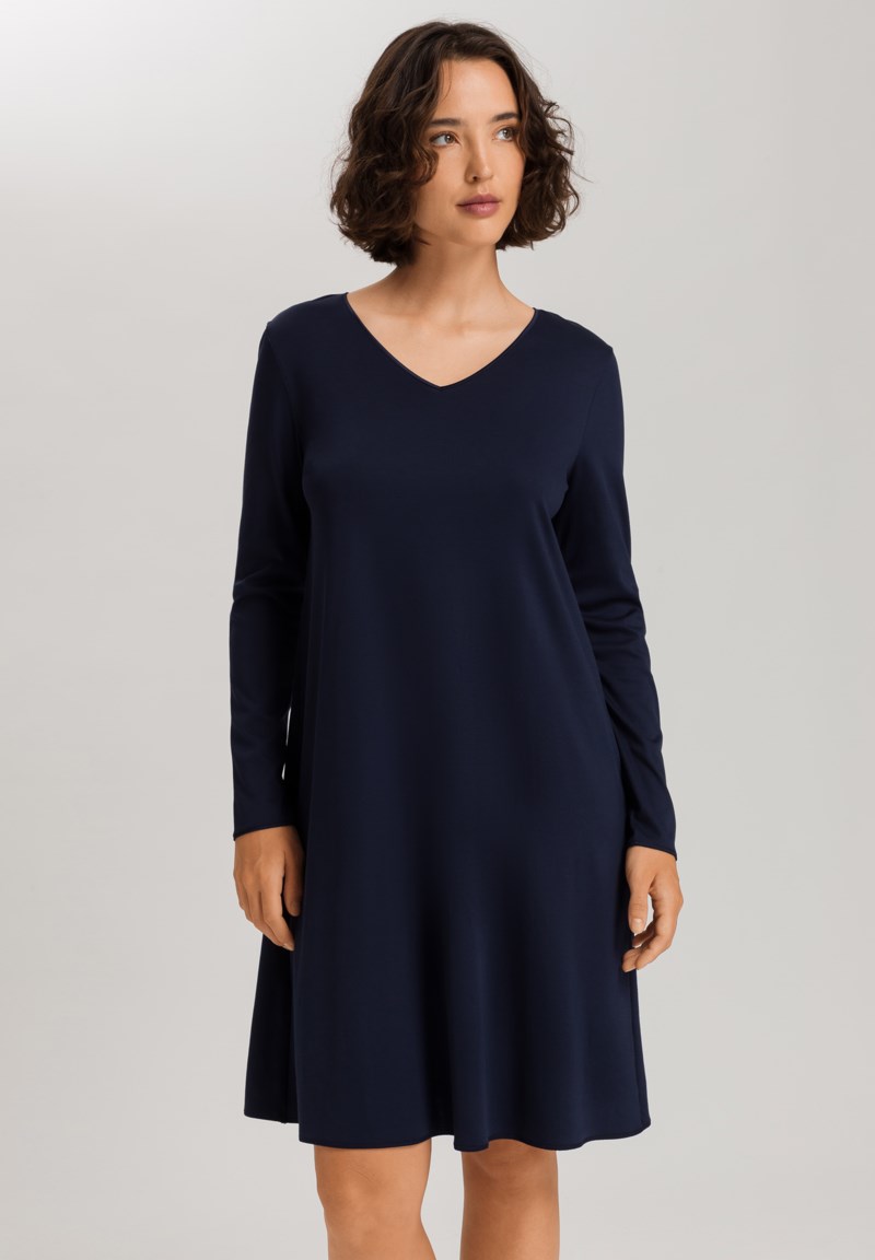 Nattklänning cotton silk deep navy 3