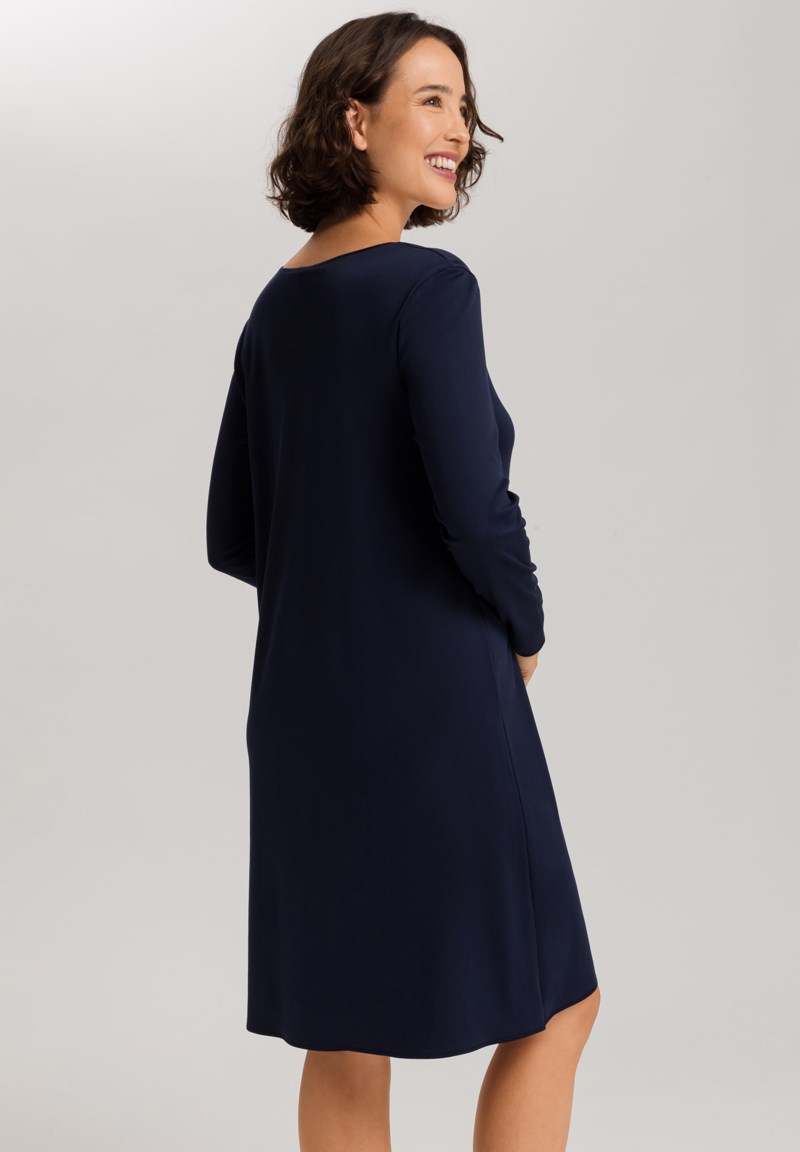 Nattklänning cotton silk deep navy 4