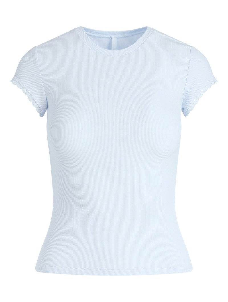 T-shirt soft lounge lace blue quartz 1