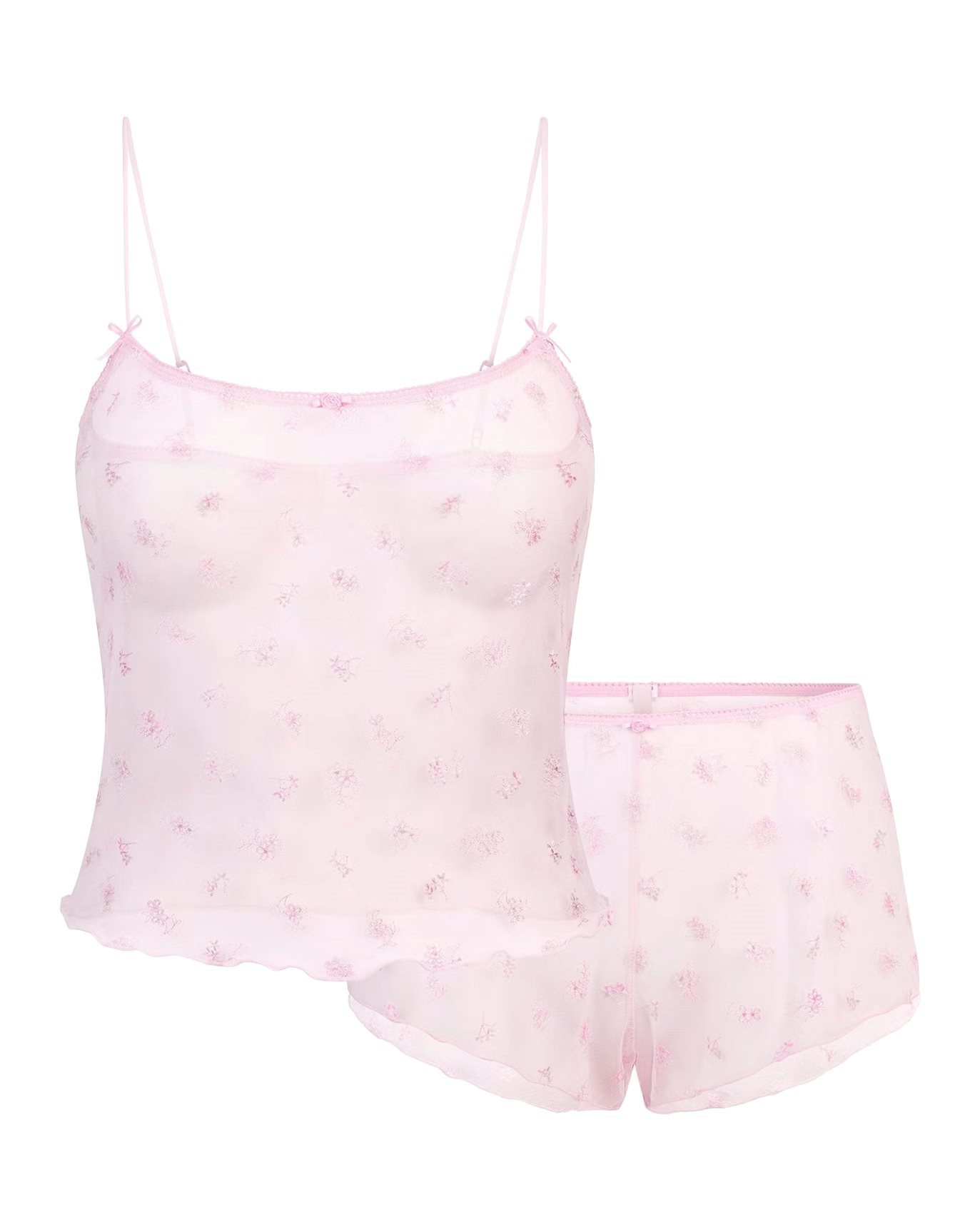 SKIMS - Cami and short set spring intimates scoop cherry blossom multi ...