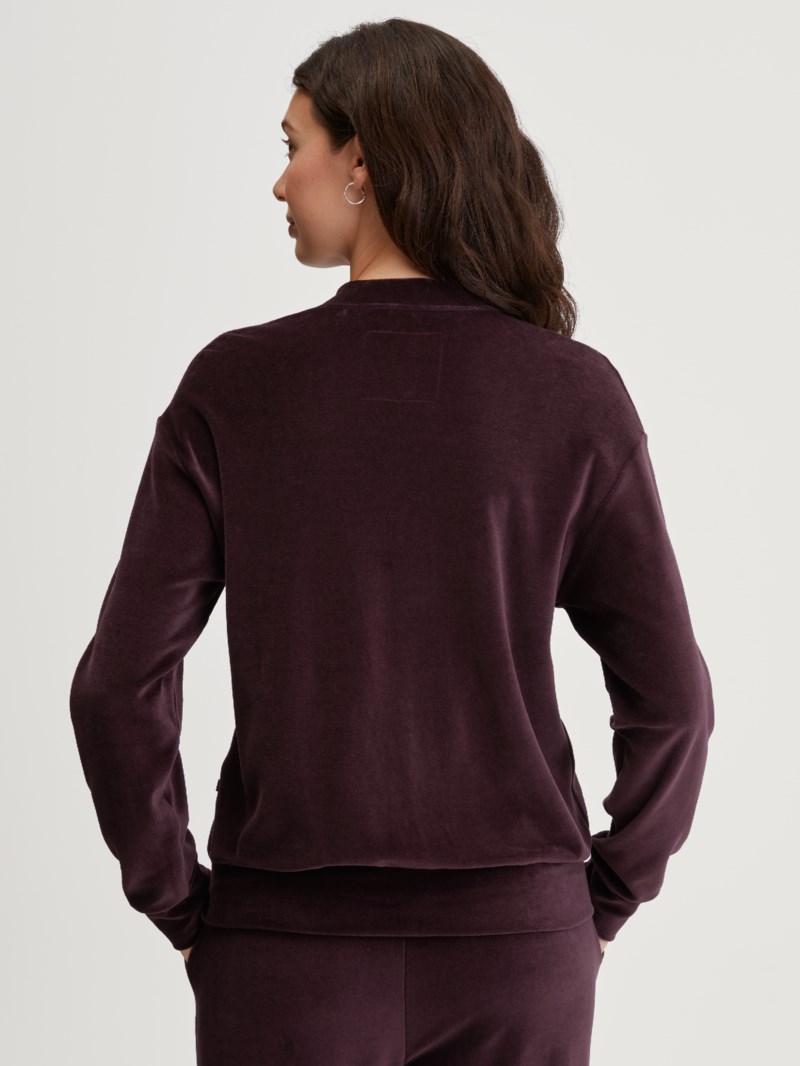 Lounge velours jacket black cherry 3