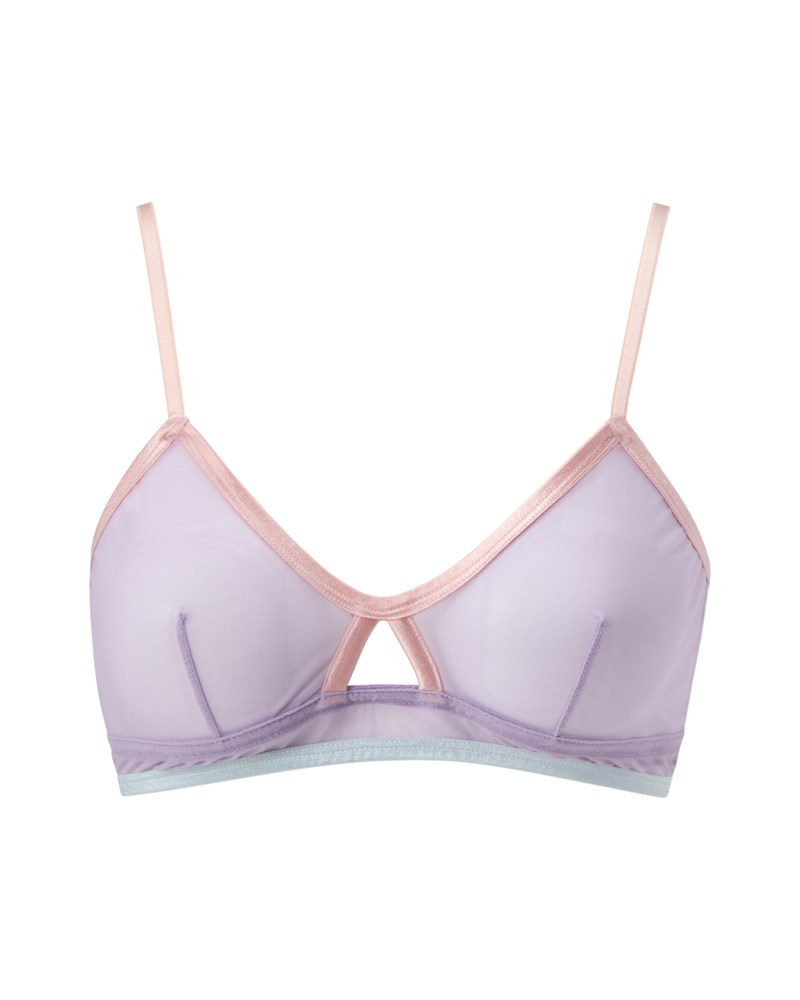 Bralette mesh cut-out pastel lilac 1