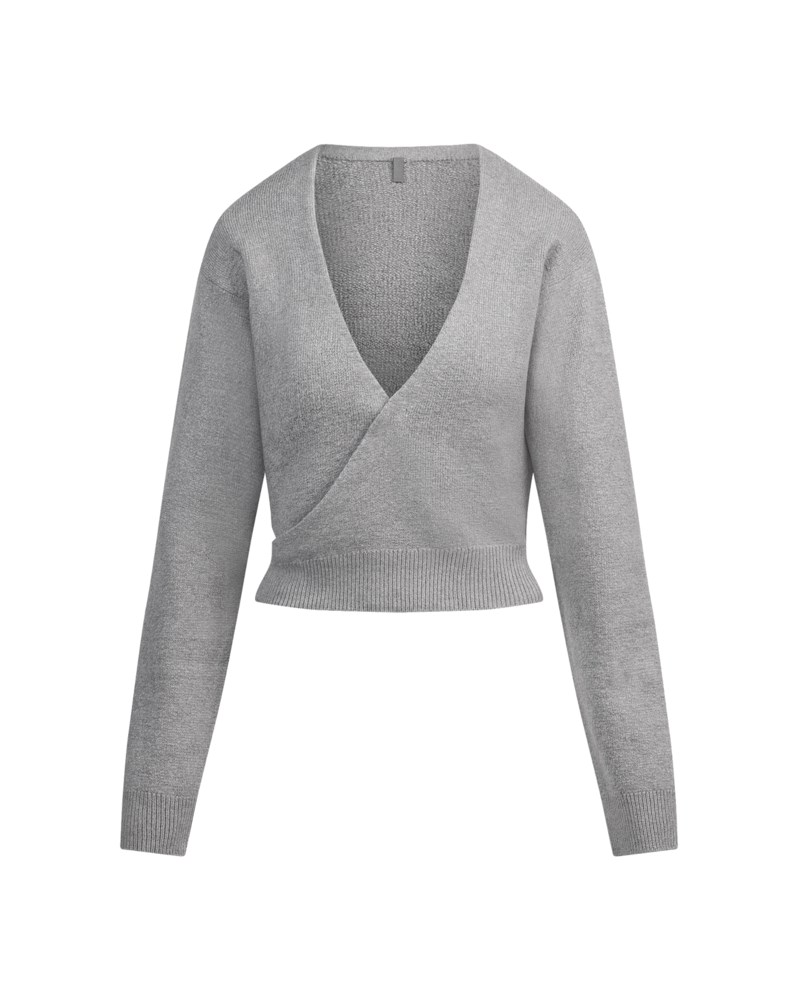 Textured knit wrap cardigan 1