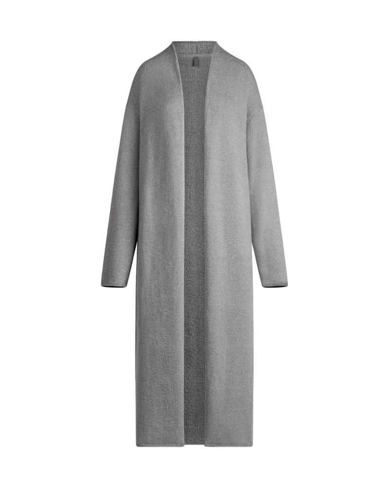 Textured knit long cardigan 1