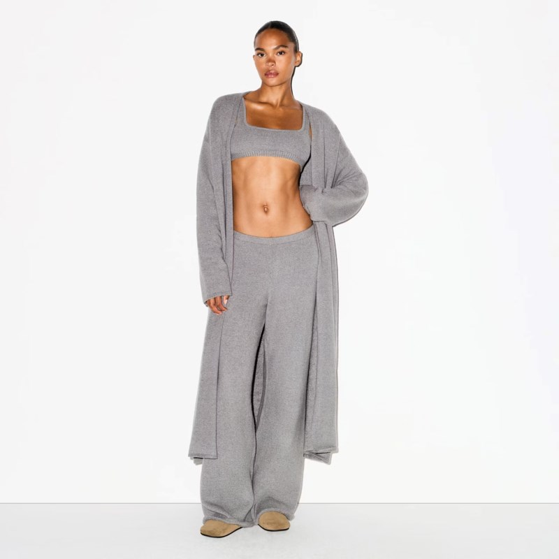 Textured knit long cardigan 2