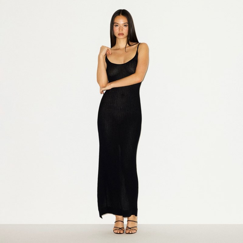 Klänning sheer knit midi 2