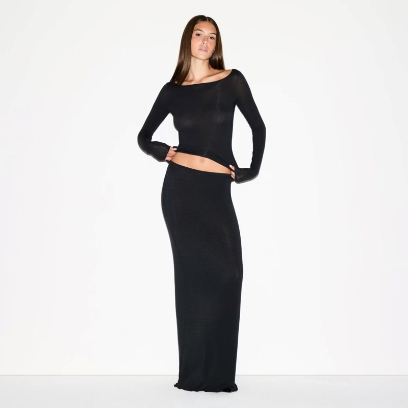 Sheer modal long skirt 2