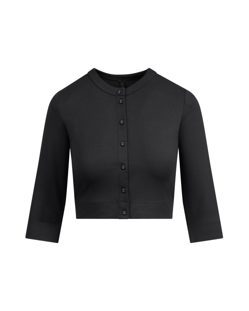 Smooth lounge cropped cardigan obsidian 1