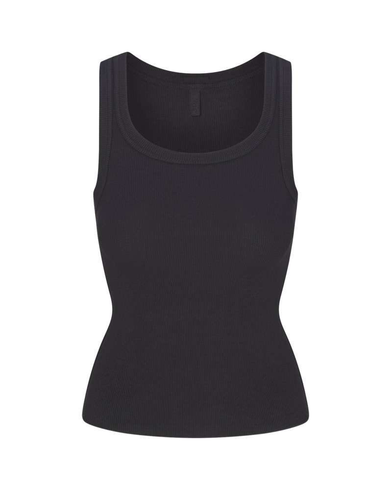 Cotton rib scoop neck tank