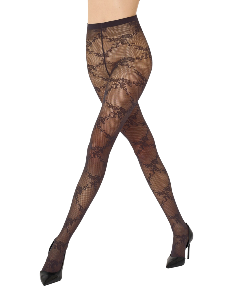 Floral lace tights