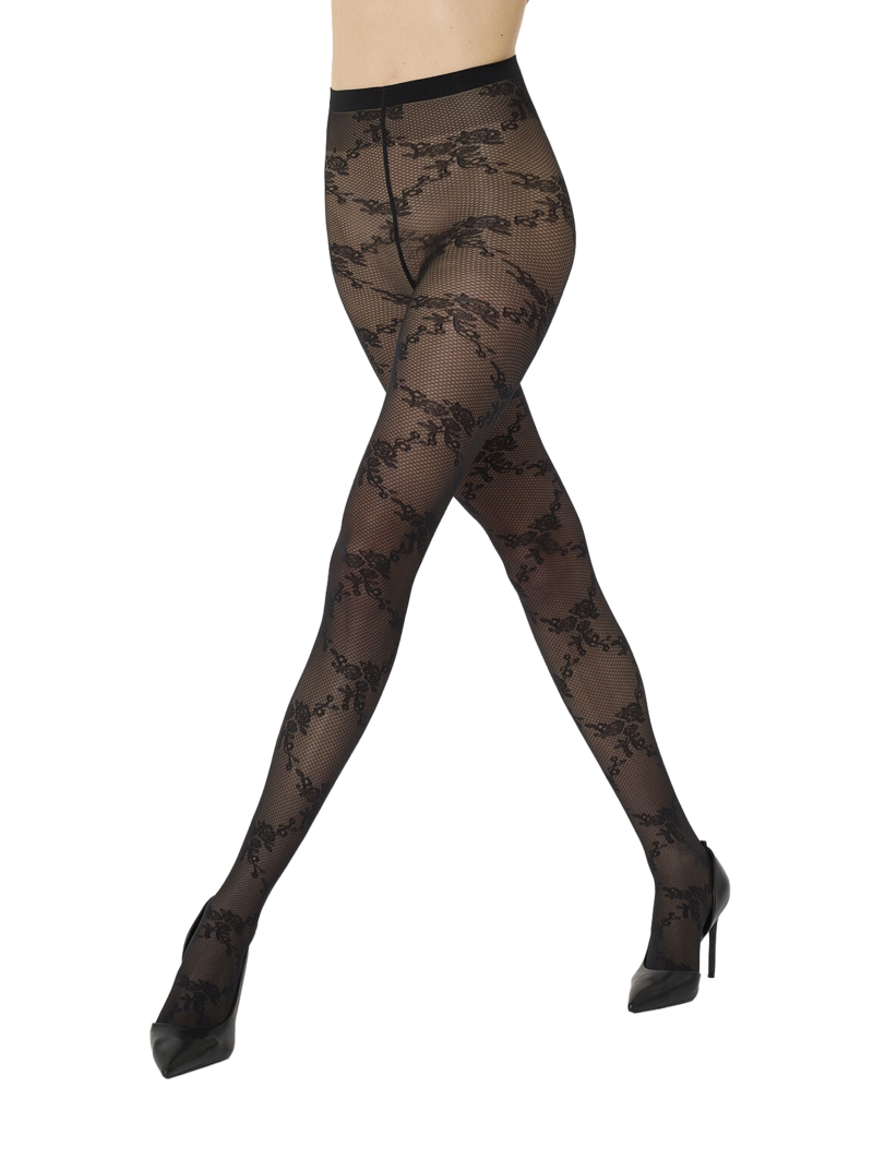 Floral lace tights