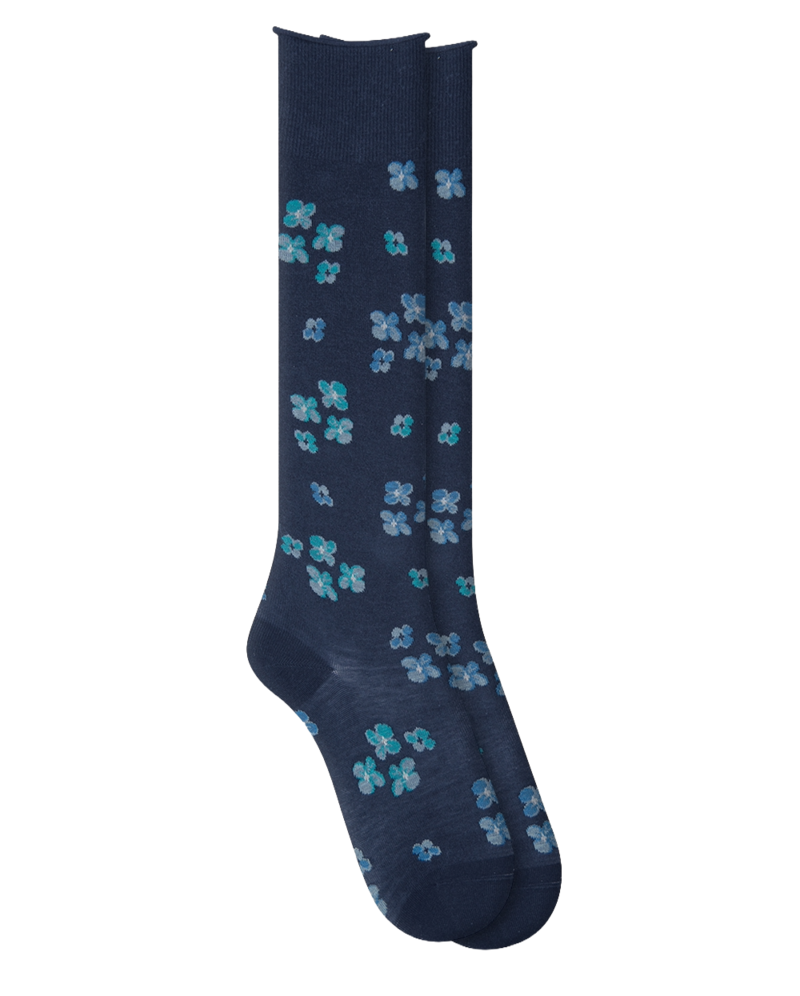 Knästrumpa floral velvety