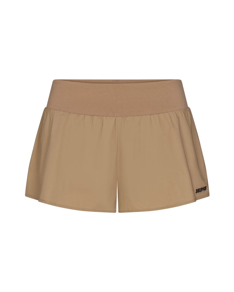 Woven cotton flutter short
