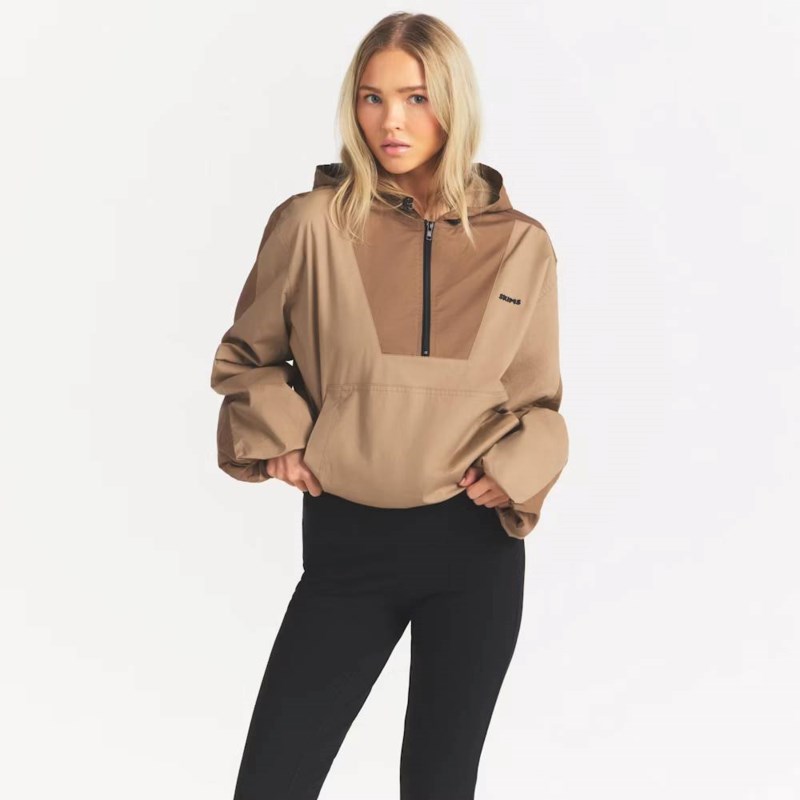 SKIMS Hoodie half zip woven cotton dam – bild 4
