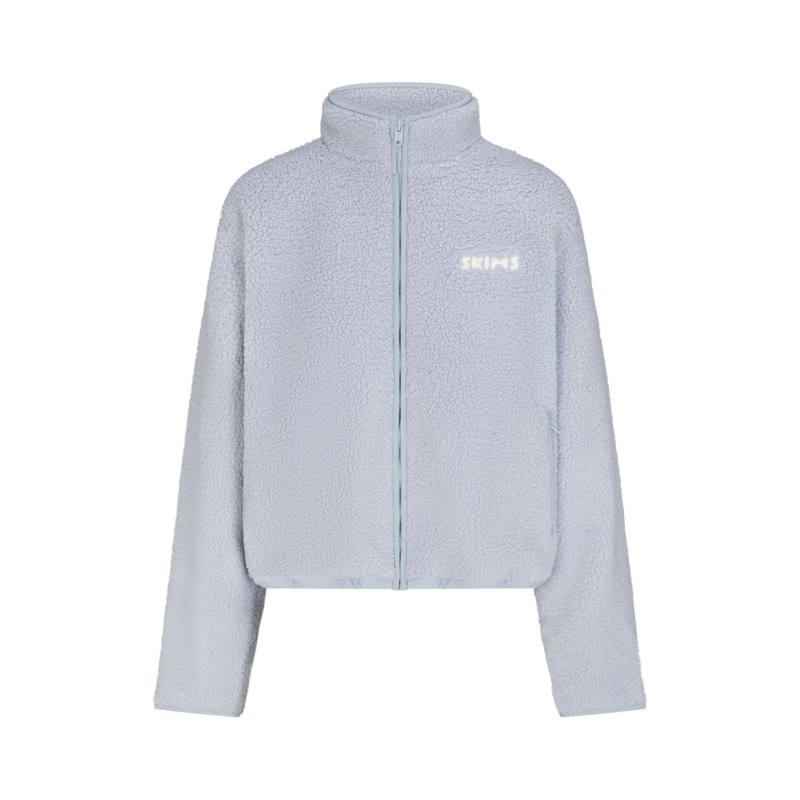 Teddy boxy zip up jacket