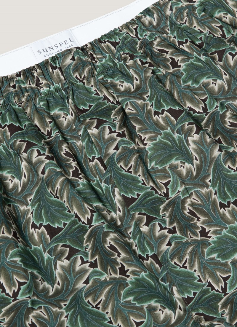 Boxer shorts woven midnight green canopy print 2