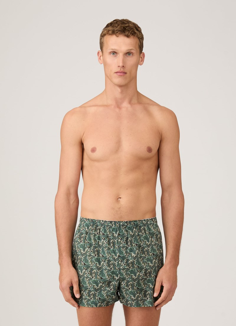 Boxer shorts woven midnight green canopy print 3