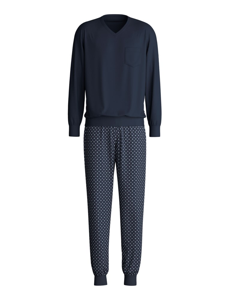 Relax streamline pyjama with cuff saphir blue 1