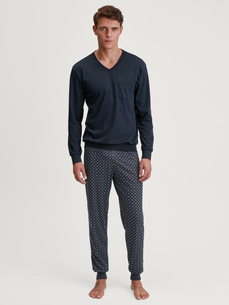Relax streamline pyjama with cuff saphir blue 2