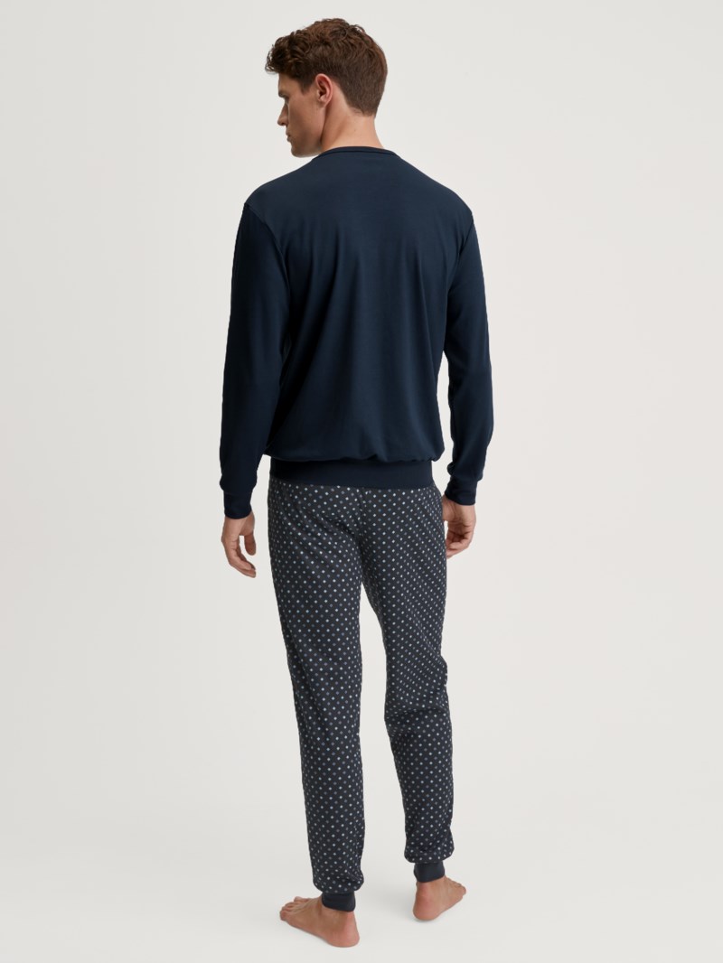 Relax streamline pyjama with cuff saphir blue 3