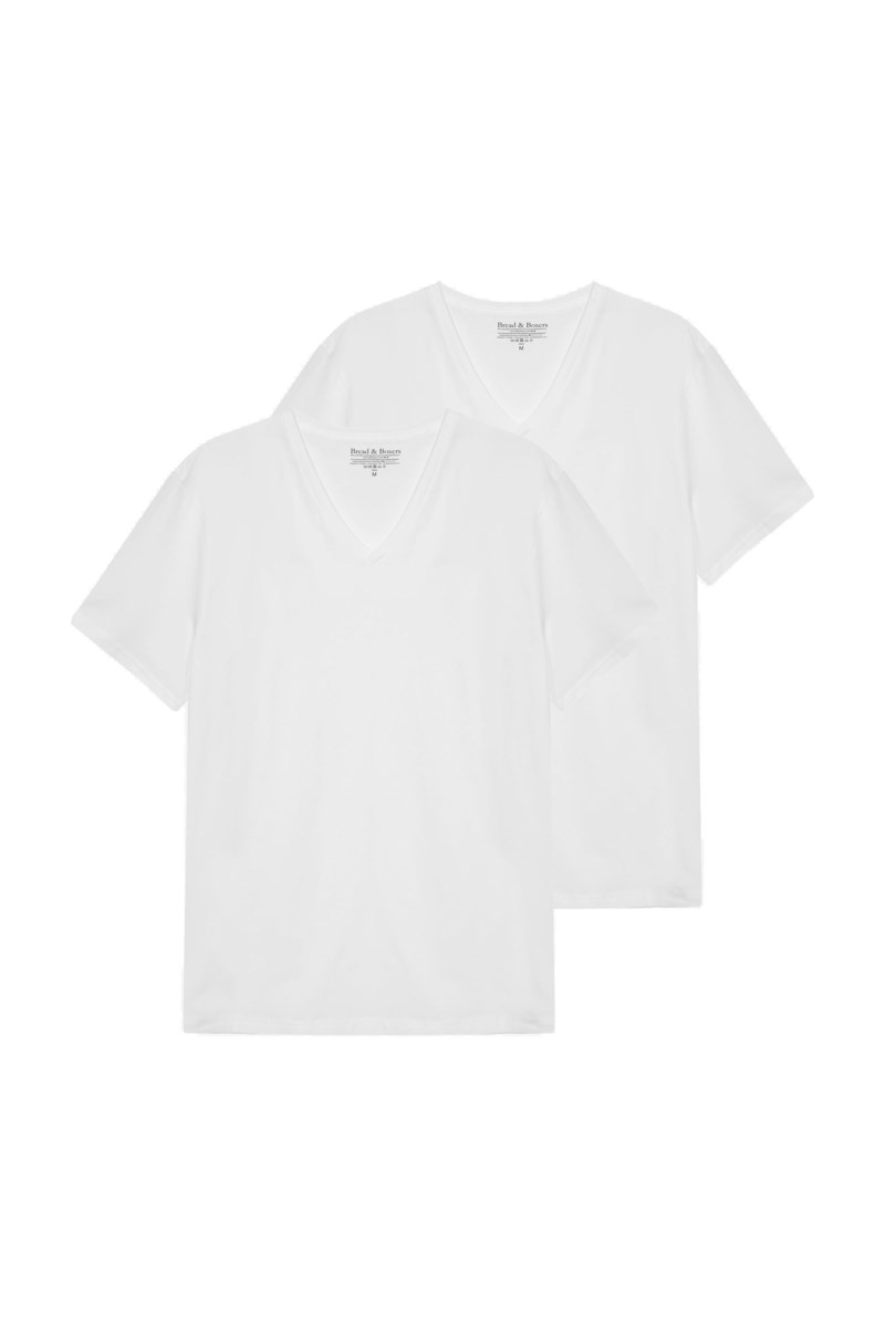 2-pack t-shirt v neck svart 1