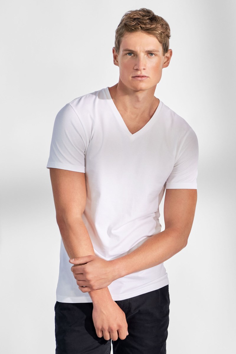 2-pack t-shirt v neck svart 2