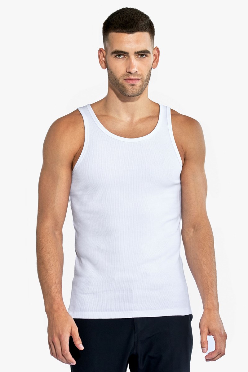 Linne ribbed 2-pack white 2
