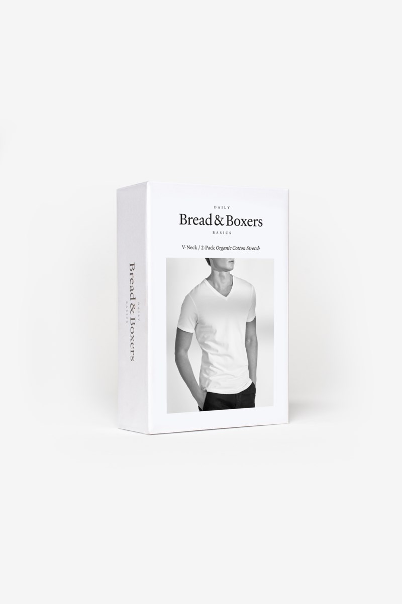 2-pack t-shirt v neck svart 2