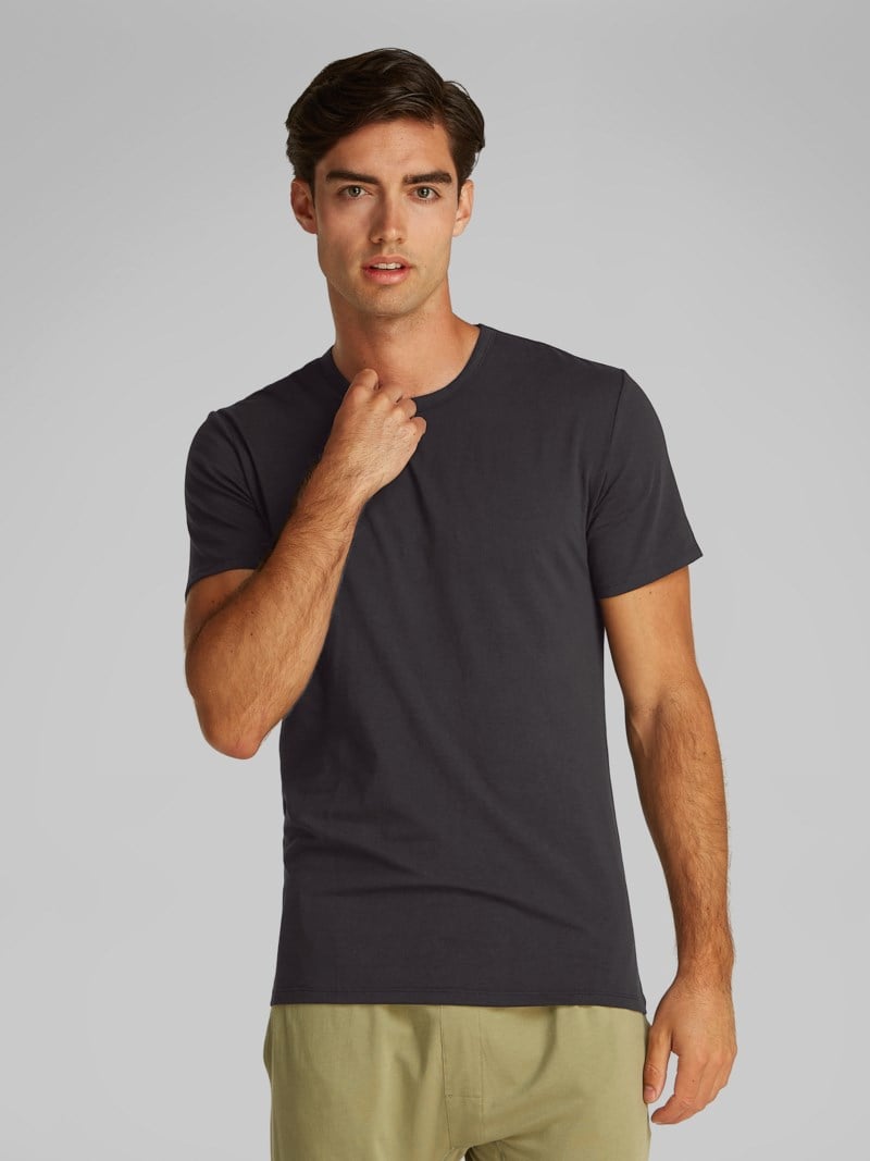 T-shirt lounge crew neck 3-pack black 4