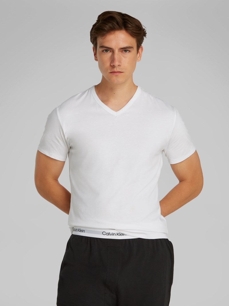 T-shirt lounge v-neck 3-pack white 4