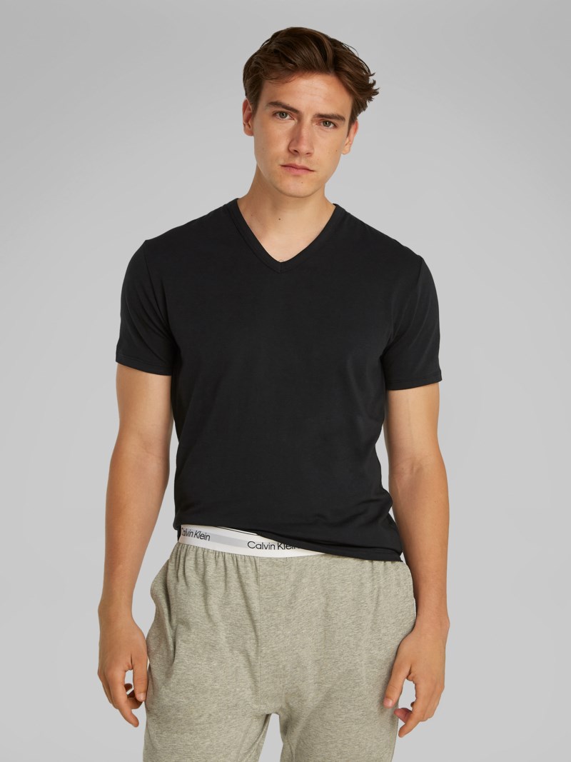 T-shirt lounge v-neck 3-pack white 4