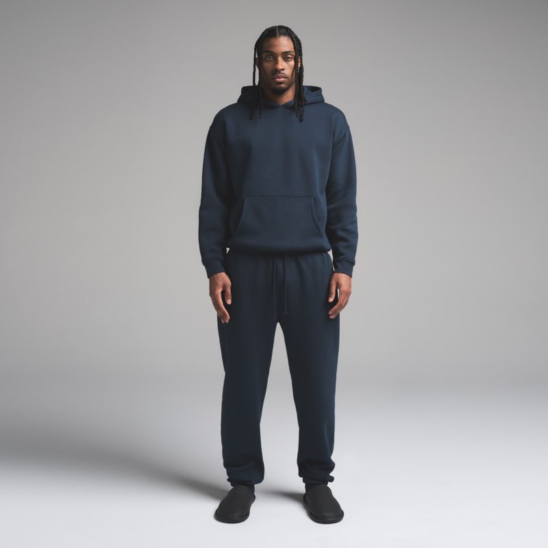Hoodie fleece lounge light heather grey 2