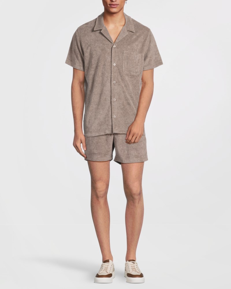 Skjorta toweling pool taupe melange 2