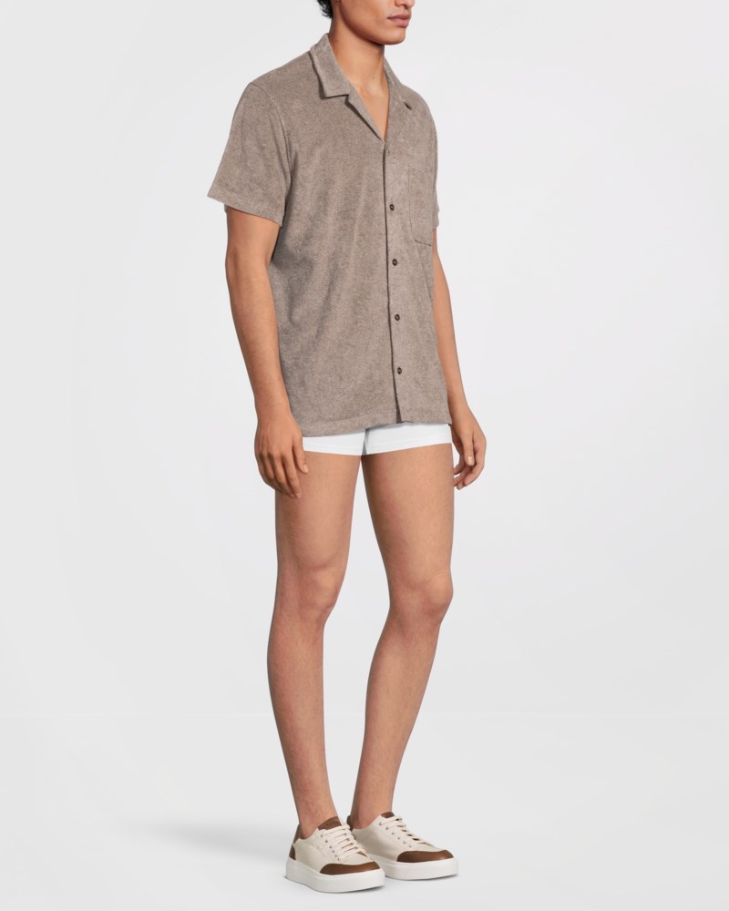 Skjorta toweling pool taupe melange 3