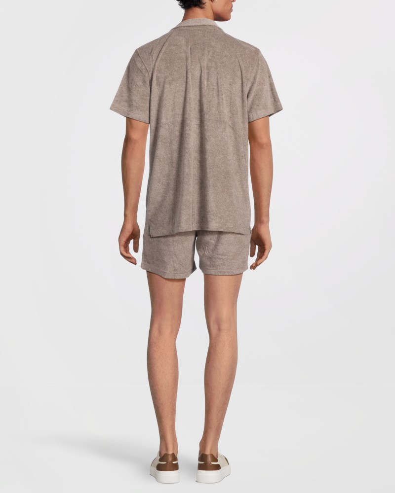 Skjorta toweling pool taupe melange 4