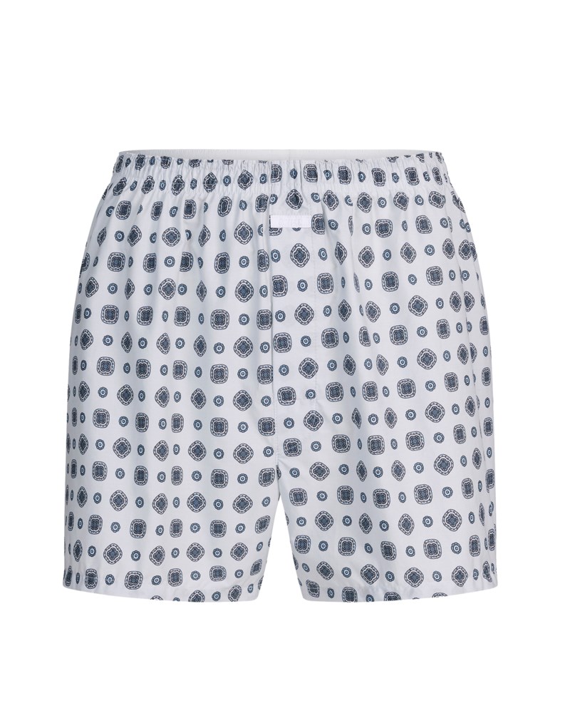 Boxershorts cotton poplin platinum foulard print 1