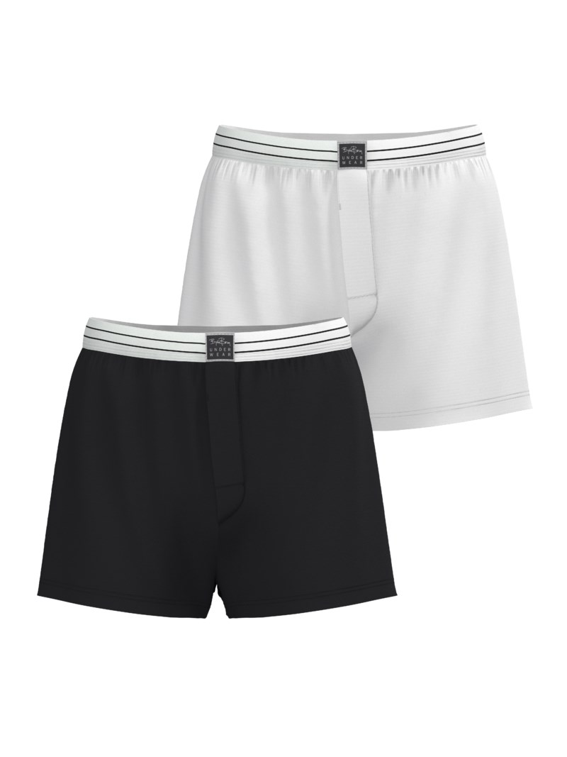 Kalsong jersey boxer 2-pack white/ black 1