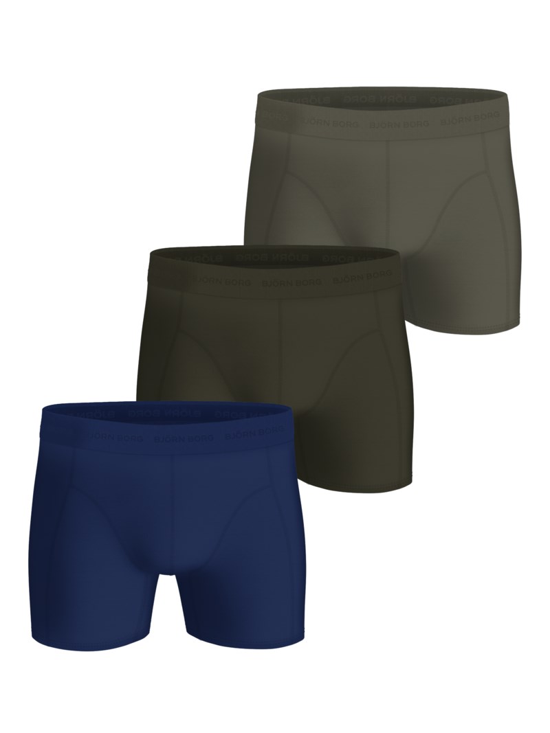 Kalsonger microfiber boxer 3-pack green/ navy blue 1