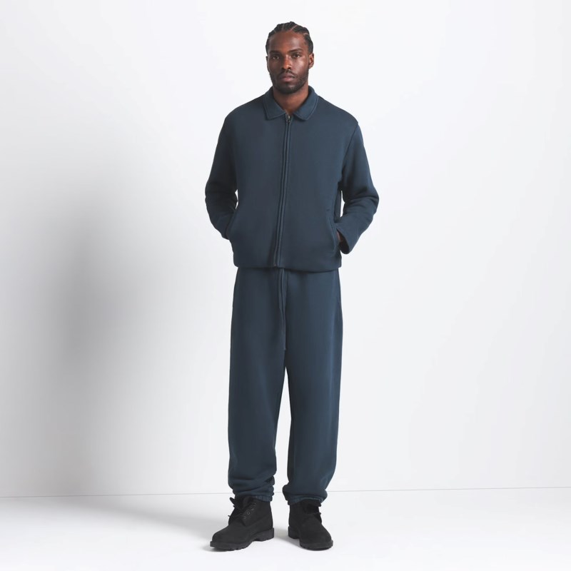 Heavyweight fleece mens sherpa-lined zip up navy 3