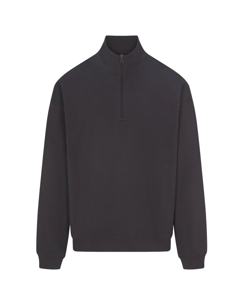 Jersey lounge mens relaxed quarter zip pullover ash 1
