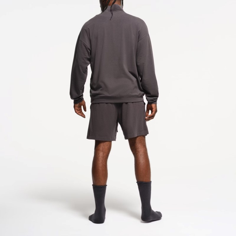 Jersey lounge mens relaxed quarter zip pullover ash 3