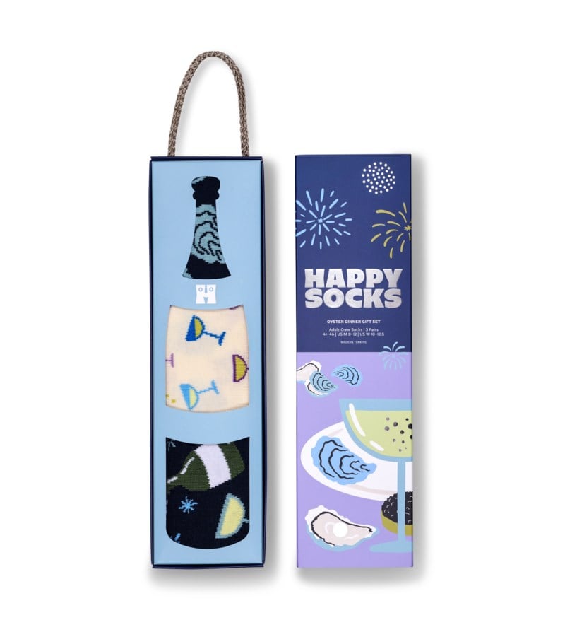 Happy Socks 3-pack strumpor oyster dinner gift set herr – bild 2
