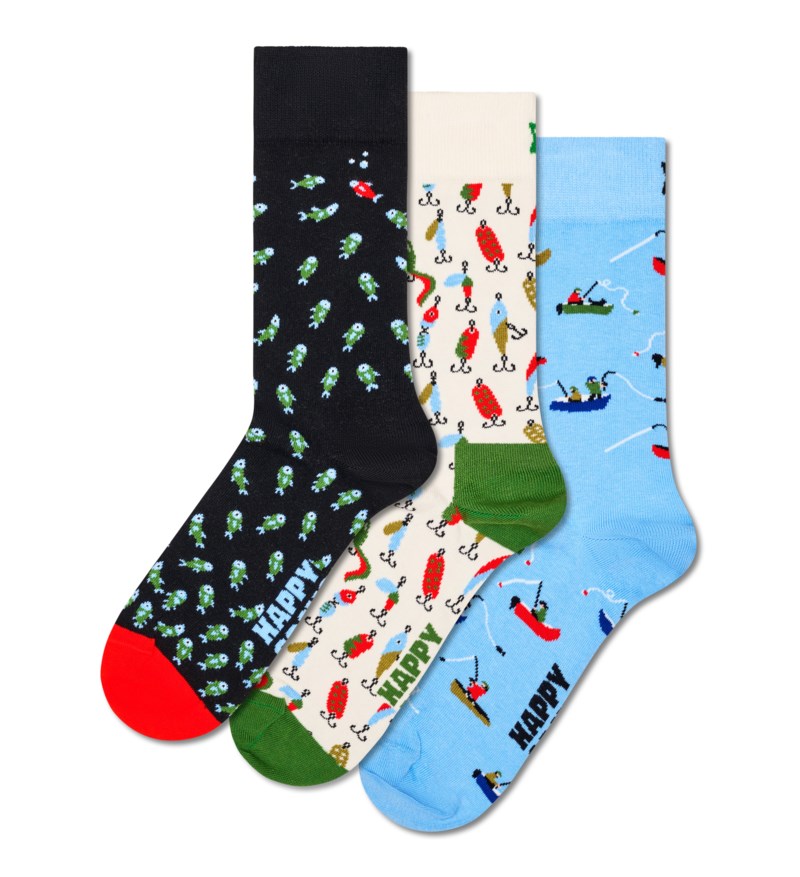 Happy Socks 3-pack strumpor hook line sinker gift set herr – bild 3
