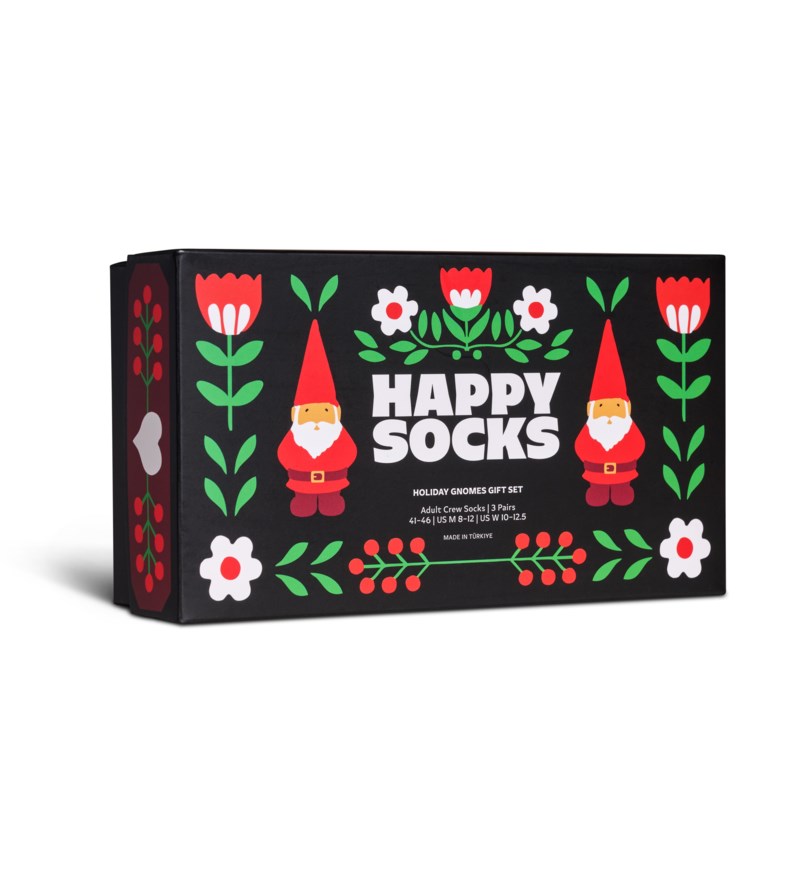 Happy Socks 3-pack strumpor holiday gnomes gift set herr – bild 3