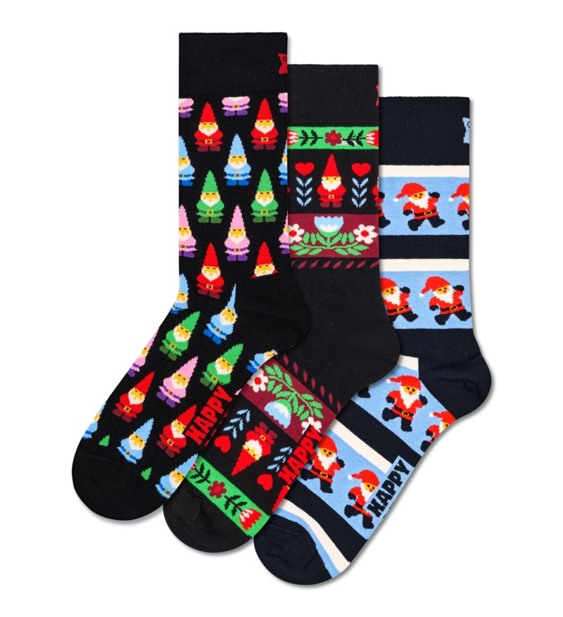 Happy Socks 3-pack strumpor holiday gnomes gift set herr – bild 4