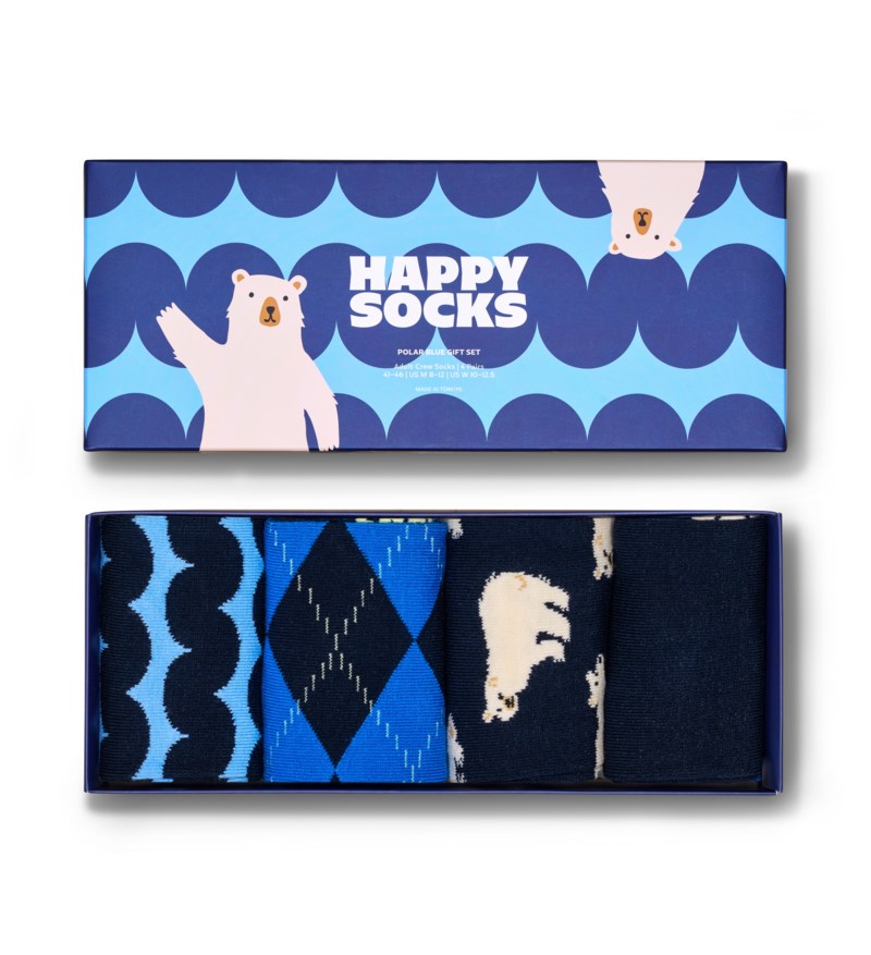 Happy Socks 4-pack strumpor polar blue gift set herr – bild 2