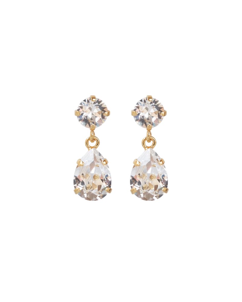 Mini Drop Earrings Gold Crystal 8