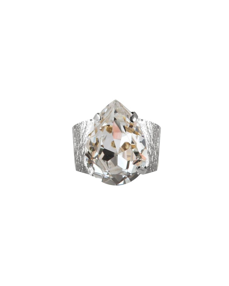 Caroline Svedbom Classic Drop Ring Rhodium Crystal herr – bild 2