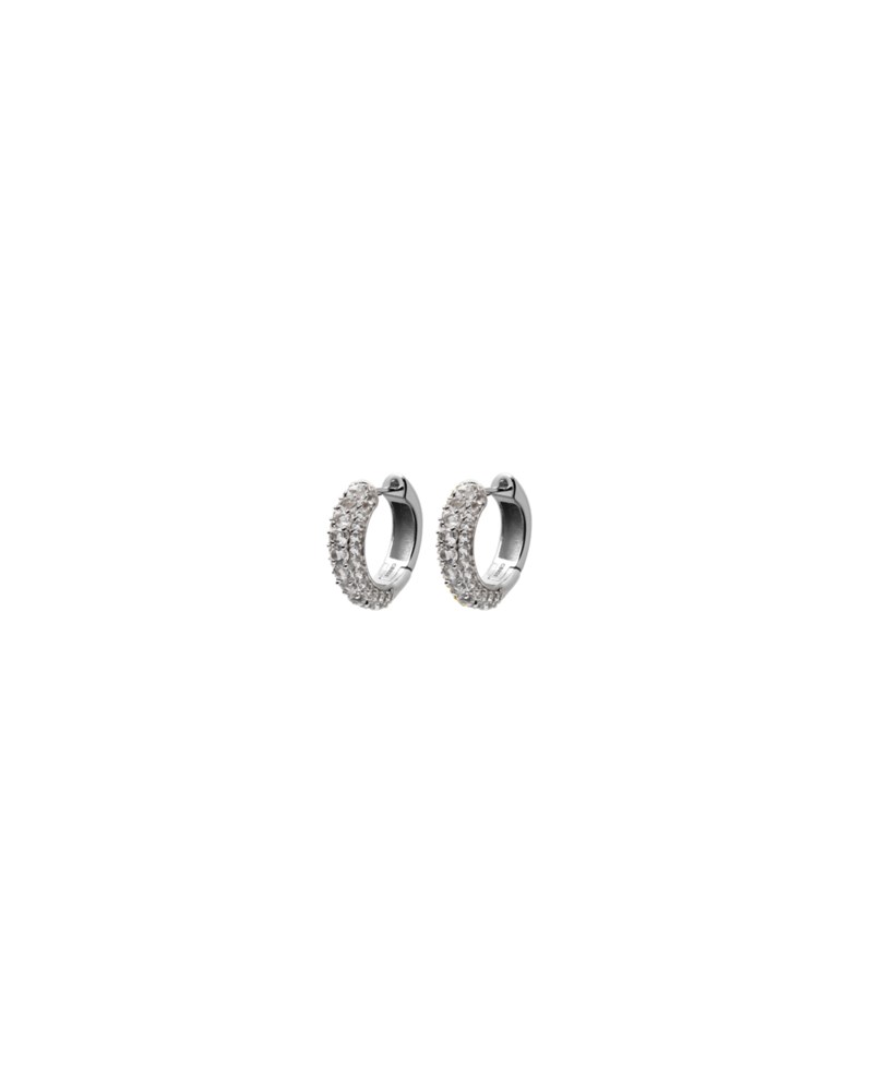 Örhängen timeless chunky hoops rock crystal silver 1